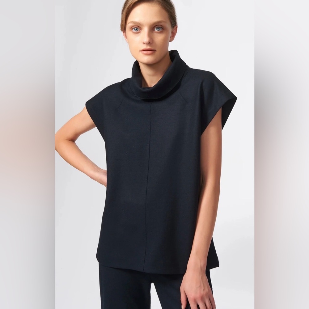 Kal Rieman Seamed Turtleneck 100% Wool Minimalist Top Size Medium